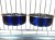 Ellie-Bo Pair of Medium Dog Bowls For Crates, Cages or Pens in Blue
