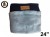 Ellie-Bo Small Dog Bed Cover with Blue Corduroy Sides and Grey Faux Fur Topping