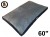 Ellie-Bo Jumbo 60 inch Dog Bed with Blue Corduroy Sides and Grey Faux Fur Topping