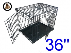 36 Inch Ellie-Bo Standard Large Dog Cage in Black
