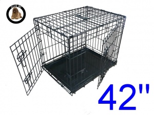 42 Inch Ellie-Bo Standard XL Dog Cage in Black