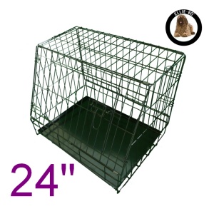 24 Inch Ellie-Bo Standard Slanted Small Dog Cage in Black