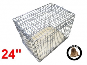24 Inch Ellie-Bo Deluxe Small Dog Cage in Silver