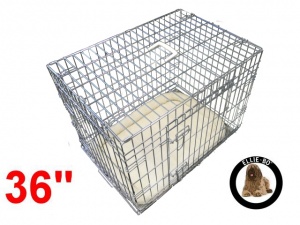 36 Inch Ellie-Bo Deluxe Large Dog Cage in Silver