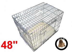 48 Inch Ellie-Bo Deluxe XXL Dog Cage in Silver