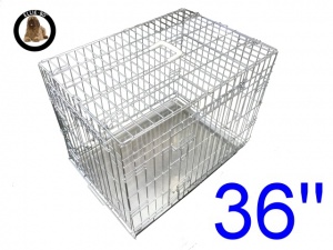 36 Inch Ellie-Bo Standard Large Dog Cage in Silver