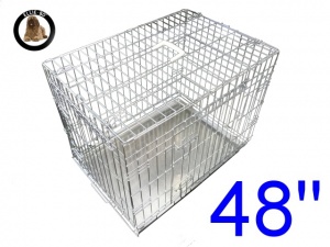 48 Inch Ellie-Bo Standard XXL Dog Cage in Silver