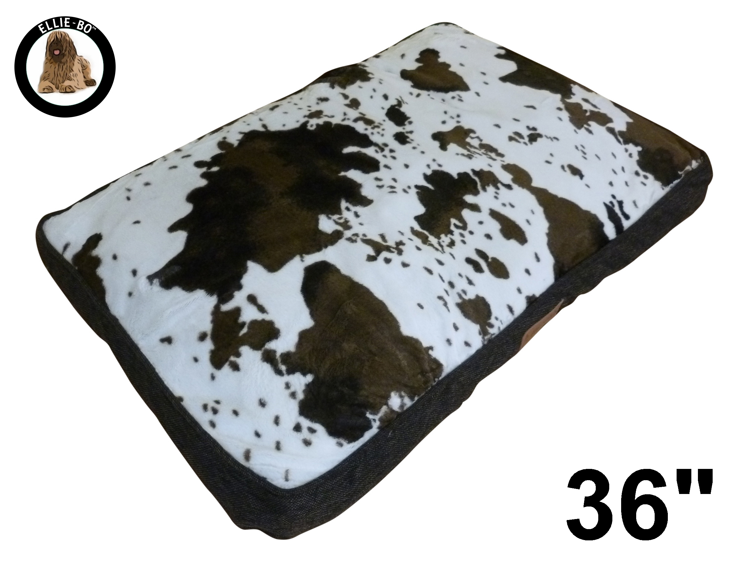 Ellie-Bo Cowhide Pattern Dog Bed to fit Ellie-Bo 36 inch