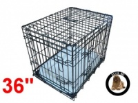 36 Inch Ellie-Bo Deluxe Large Dog Cage in Black