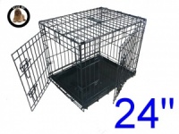 24 Inch Ellie-Bo Standard Small Dog Cage in Black