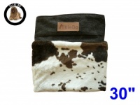 Ellie-Bo Medium Replacement Dog Bed Cover with Brown Cowhide Design