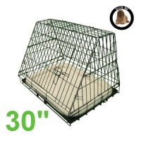30 Inch Ellie-Bo Deluxe Slanted Medium Dog Cage in Black