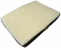 Ellie-Bo Small Brown Memory Foam Dog Bed with Faux Suede and Sheepskin Topping to fit 24 inch Dog Cage