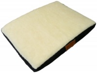 Ellie-Bo Medium Black Memory Foam Dog Bed with Faux Suede and Sheepskin Topping to fit 30 inch Dog Cage