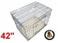 42 Inch Ellie-Bo Deluxe XL Dog Cage in Silver