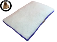 Ellie-Bo Large Blue Dog Bed with Faux Suede and Sheepskin Topping to fit 36 inch Dog Cage